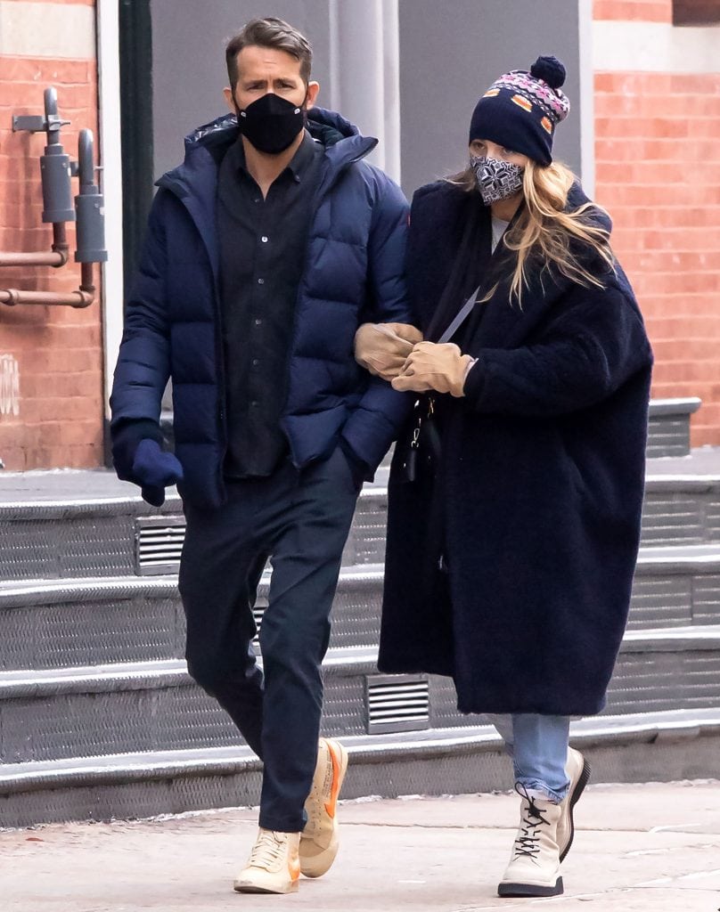 Blake Lively Strolls Arm-in-Arm With Ryan Reynolds In Max Mara Navy ...