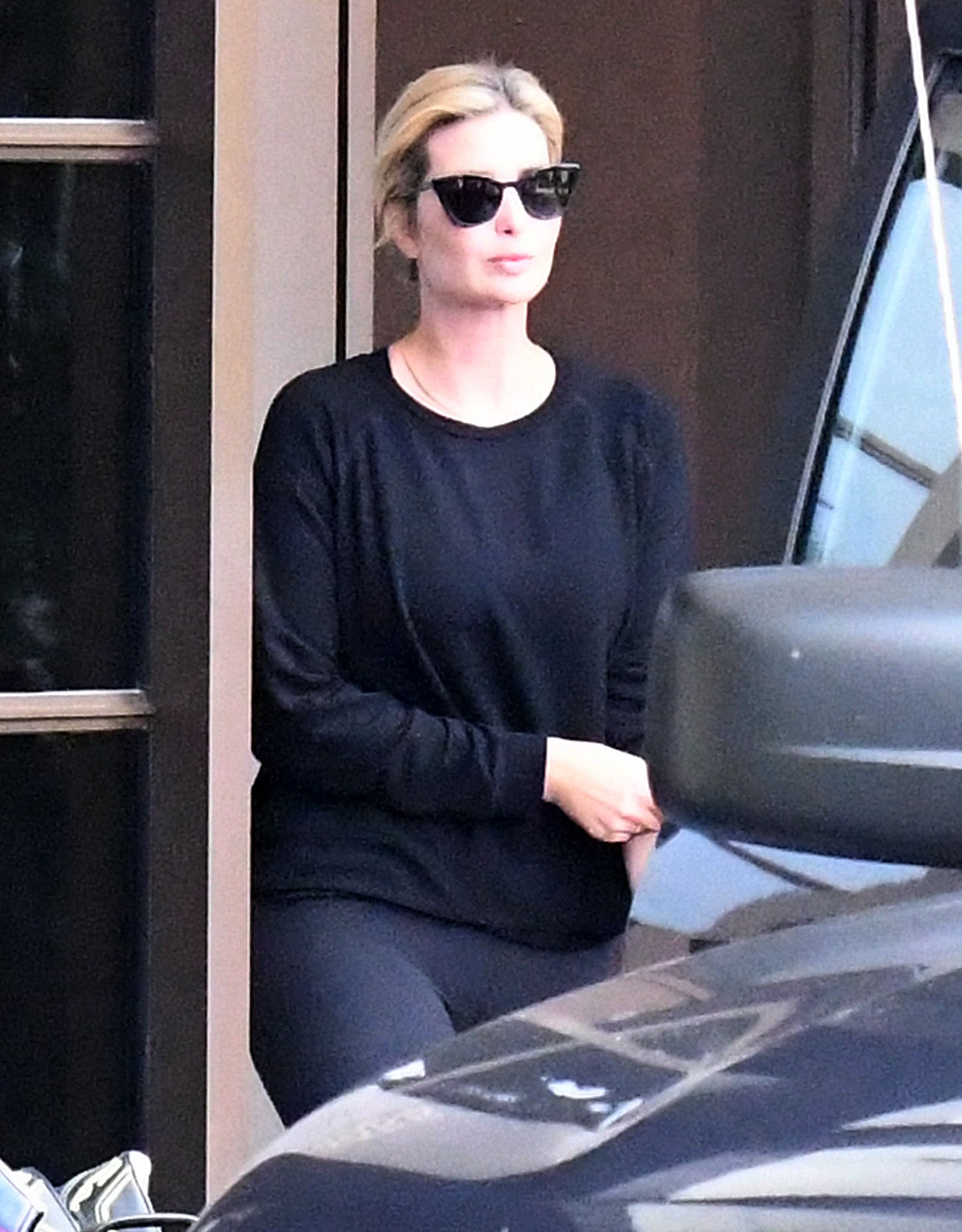 Ivanka Trump keeps a low profile with barely-there makeup and casual low bun