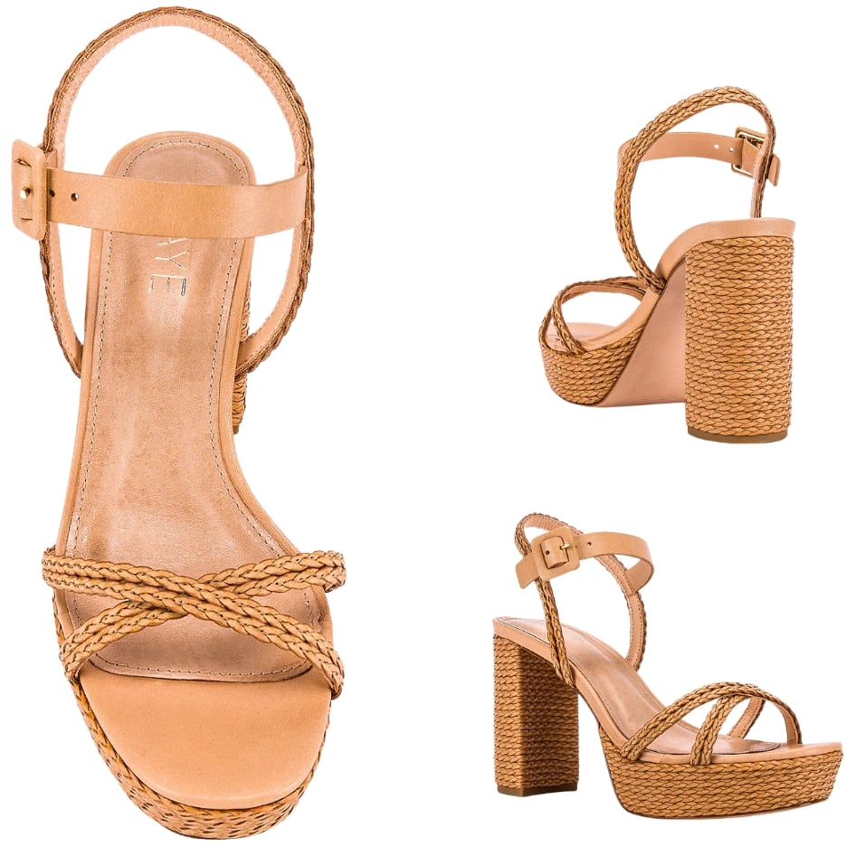 Chic cognac RAYE Camilla ankle-strap heels: A blend of style and comfort