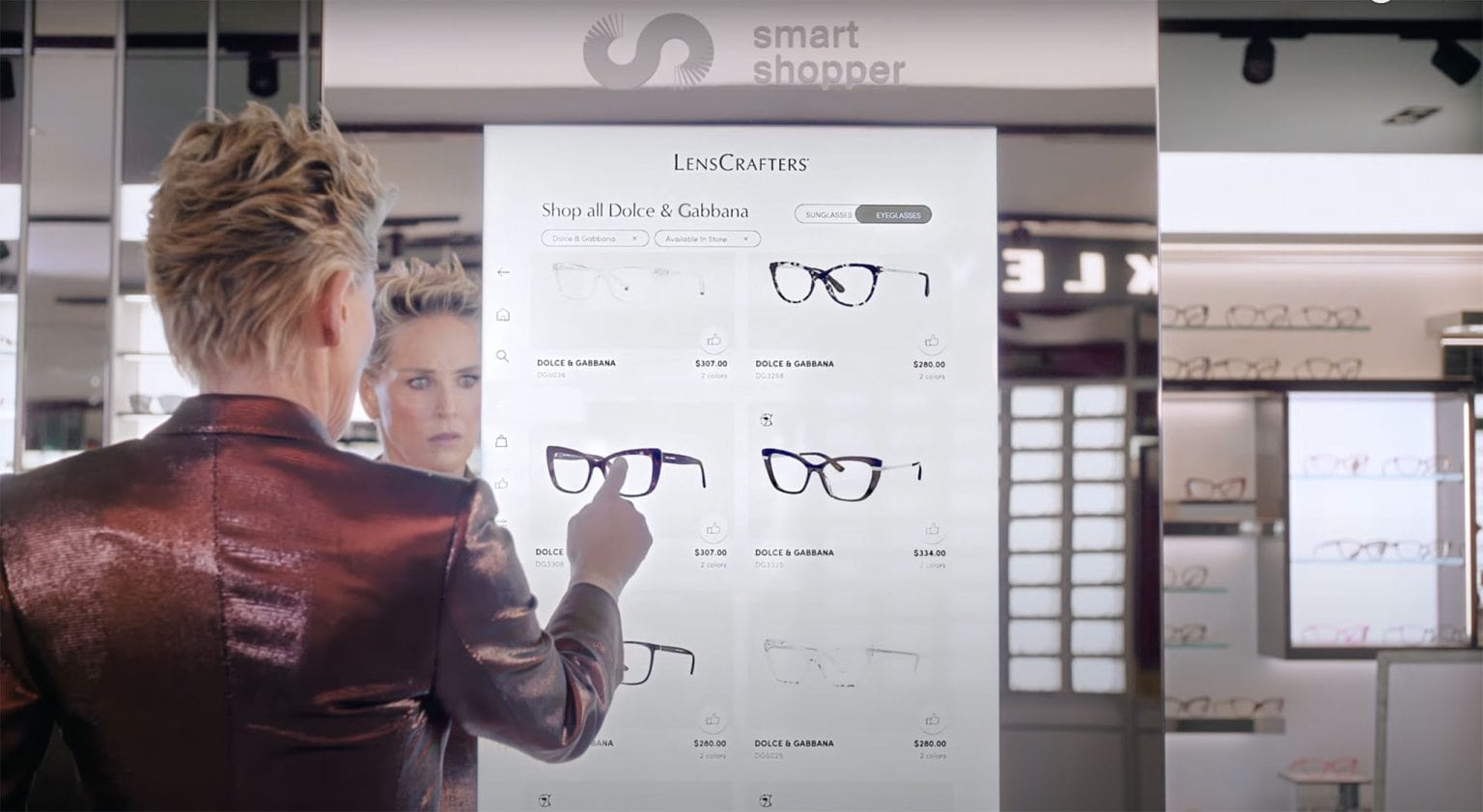LensCrafters Commercial Actress Sharon Stone Rocks Glasses
