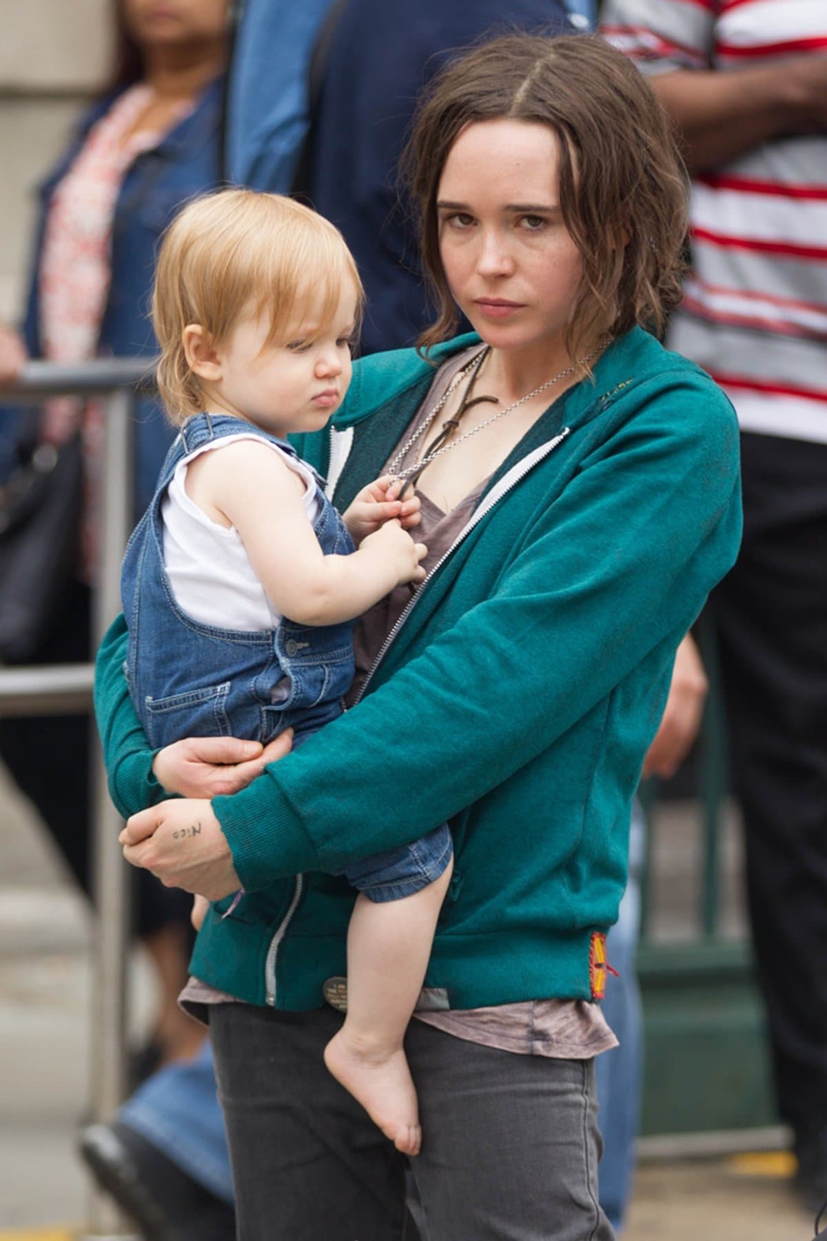 Elliot (Ellen) Page as the title character on the set of the 2016 American comedy-drama film Tallulah