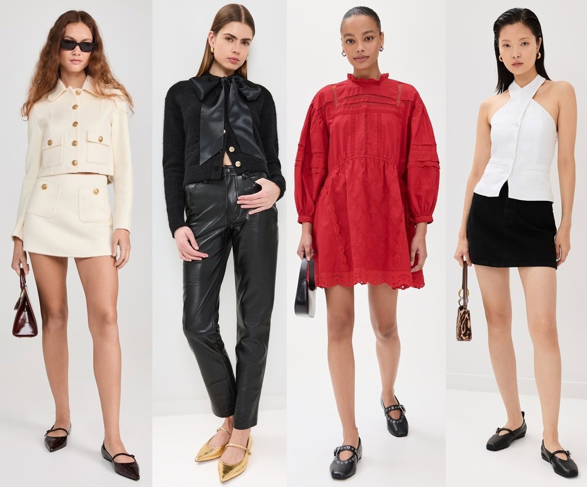 Mary Jane shoes effortlessly pair with a variety of outfits, from tailored skirts and edgy leather pants to romantic dresses and chic mini skirts, showcasing their versatility for any occasion