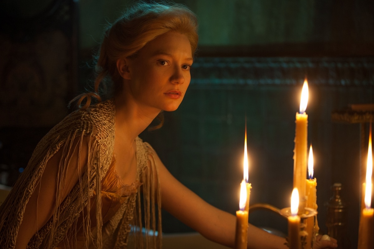 Mia Wasikowska as Edith Cushing in the 2015 gothic romance film Crimson Peak