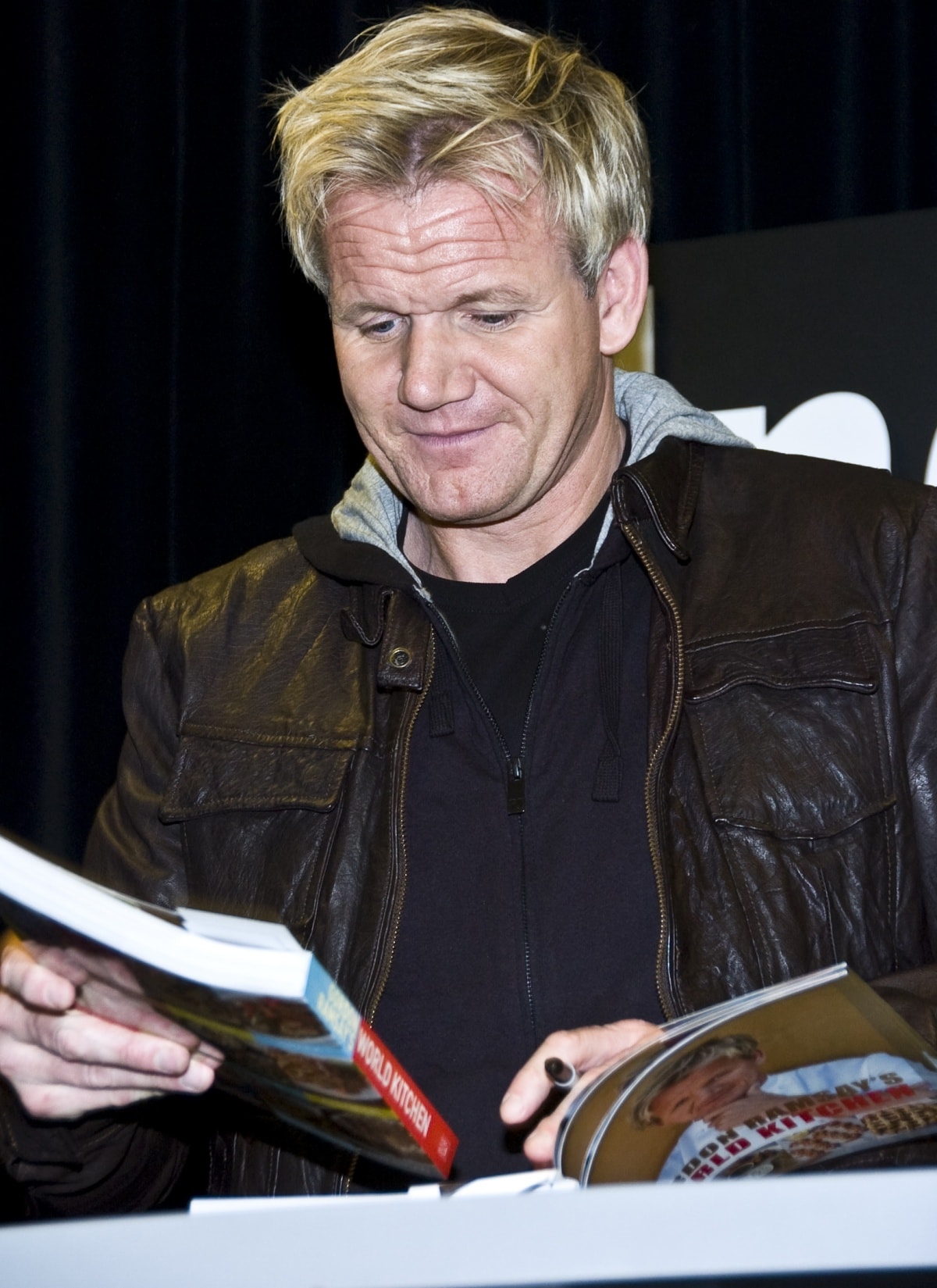 Gordon Ramsay signing copies of his book, World Kitchen: Recipes from The F Word at Manulife Indigo Bookstore