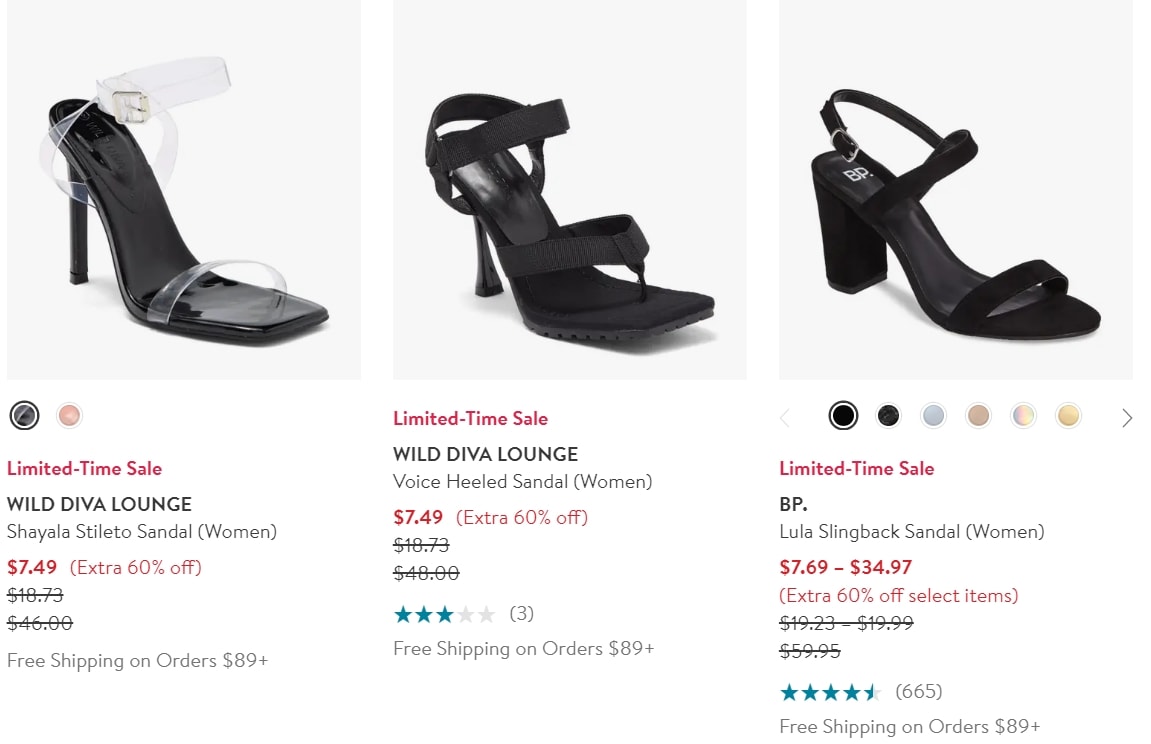 Shop women's high heels and sandals for just $7.49 during the 2022 Cyber Monday sale at Nordstrom Rack