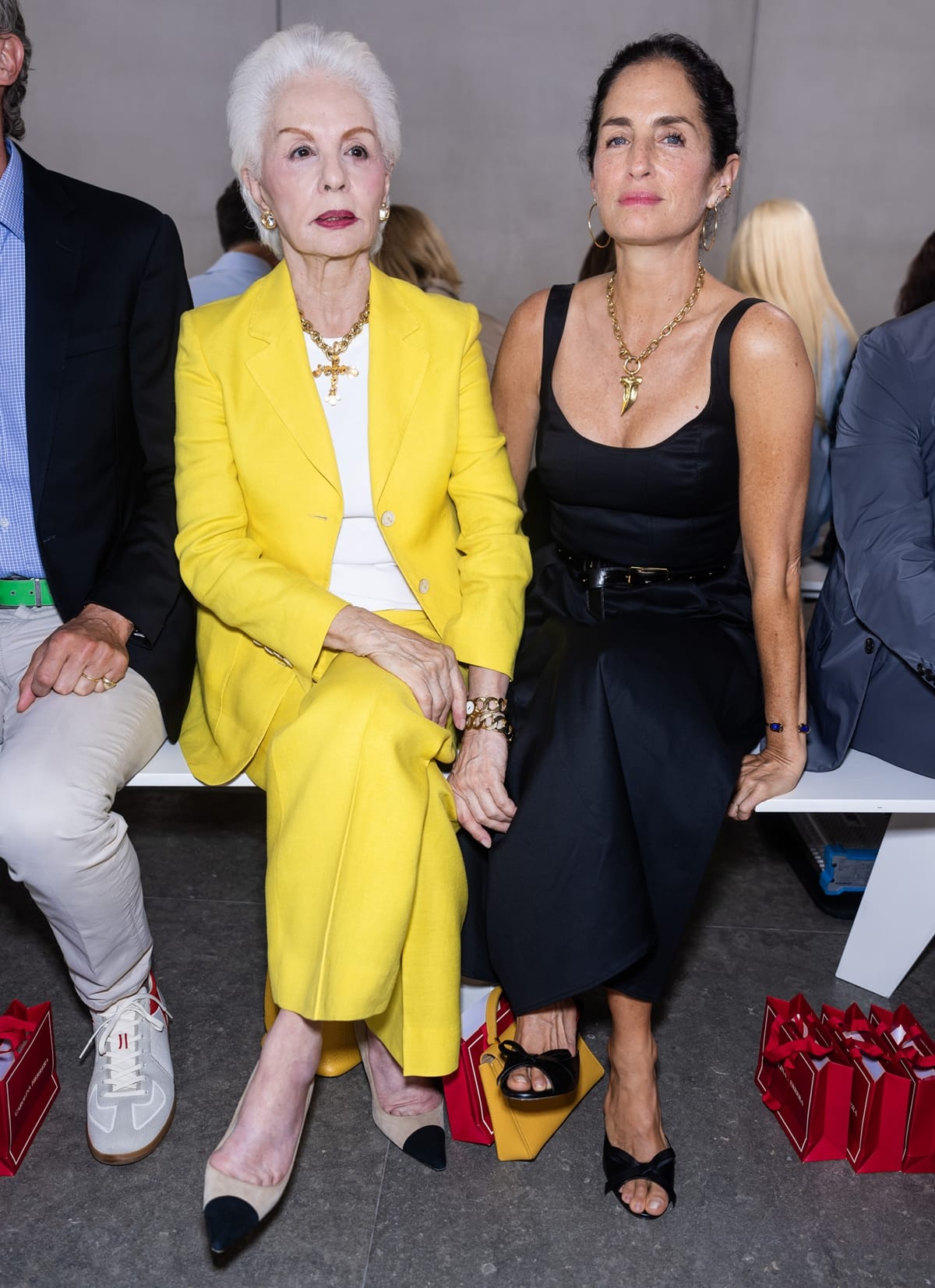 Fashion designer Carolina Herrera and her daughter Carolina Adriana Herrera attend the Carolina Herrera Ready to Wear Spring/Summer 2024 fashion show