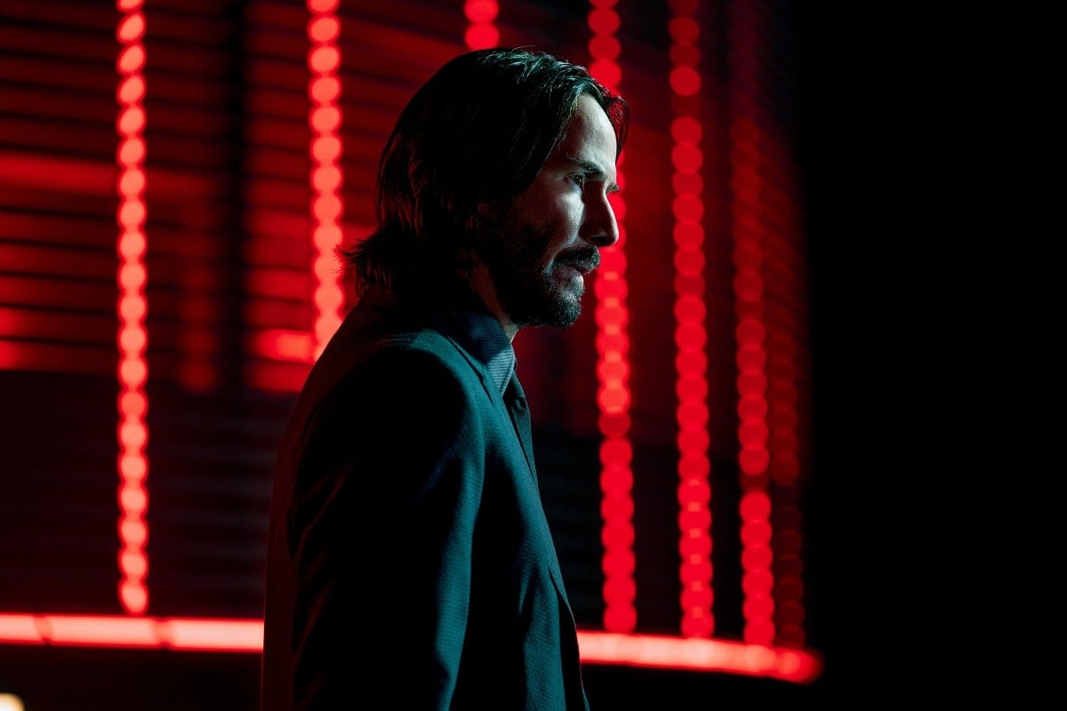 Keanu Reeves as John Wick in the 2023 neo-noir action thriller film John Wick: Chapter 4