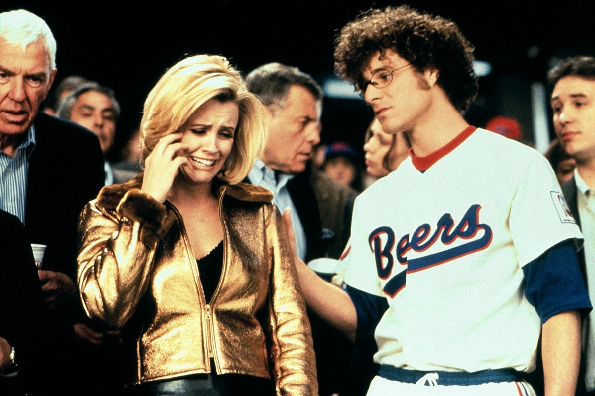 Matt Stone as Doug "Sir Swish" Remer and Jenny McCarthy as Yvette Denslow in the 1998 American sports comedy film BASEketball