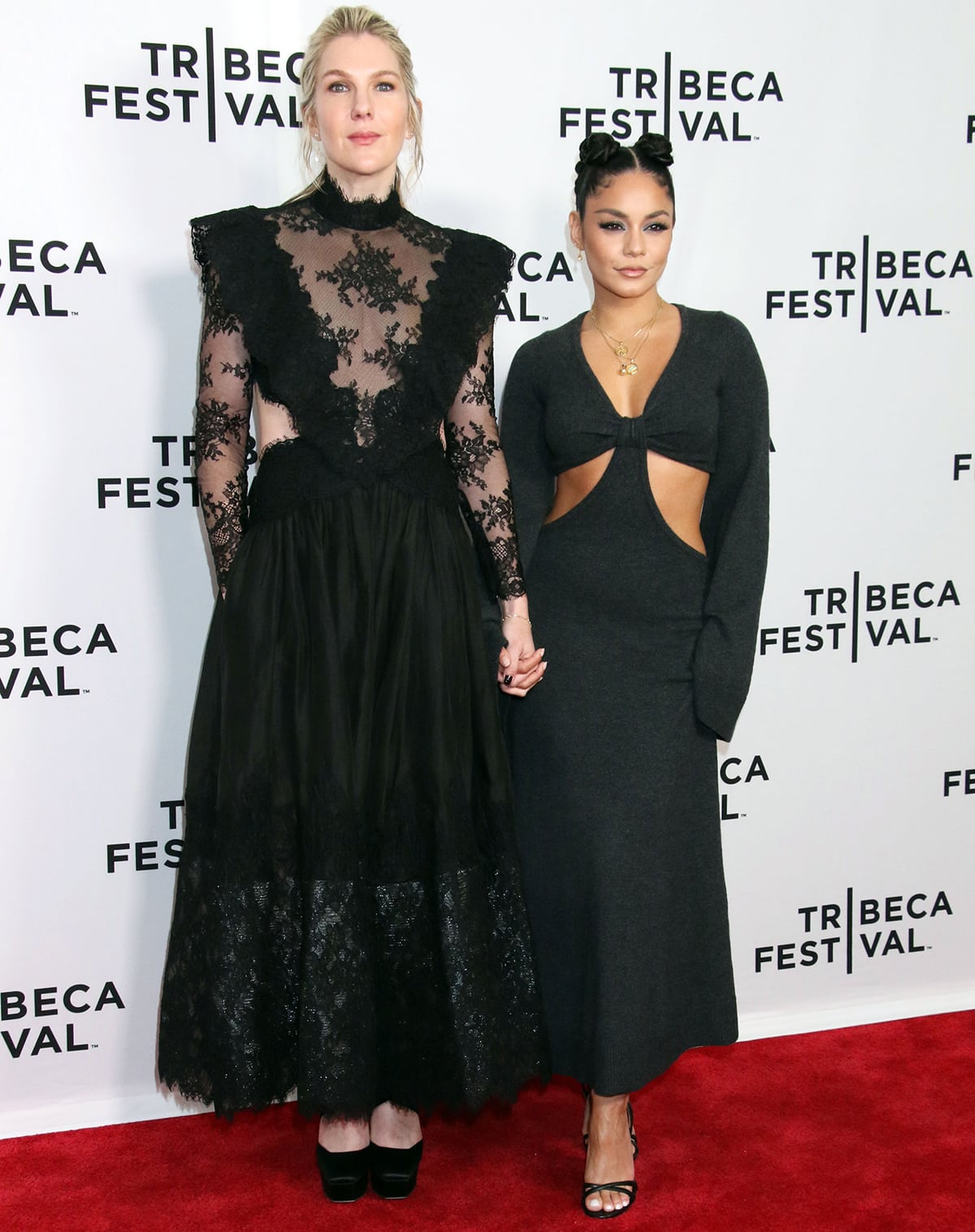 At the Tribeca Film Festival premiere of their new movie, Downtown Owl, held at the SVA Theatre in New York City on June 8, 2023, Vanessa Anne Hudgens stood at a height of 5 feet 1 inch (154.9 cm), while Lily Rabe measured 5 feet 8 inches (172.7 cm) in height, showcasing a notable height difference between the two actresses