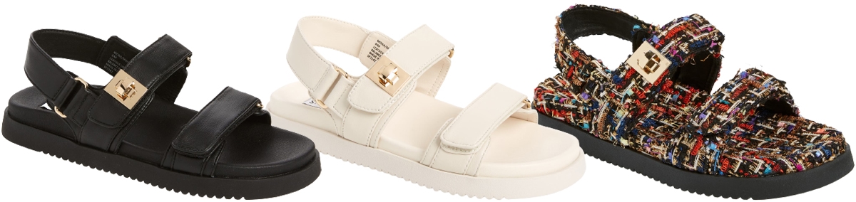 Steve madden three strap sandals hot sale