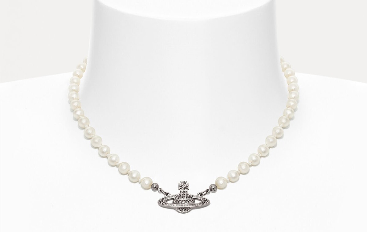 Vivienne Westwood's pearl necklace is the perfect addition to a coquette look