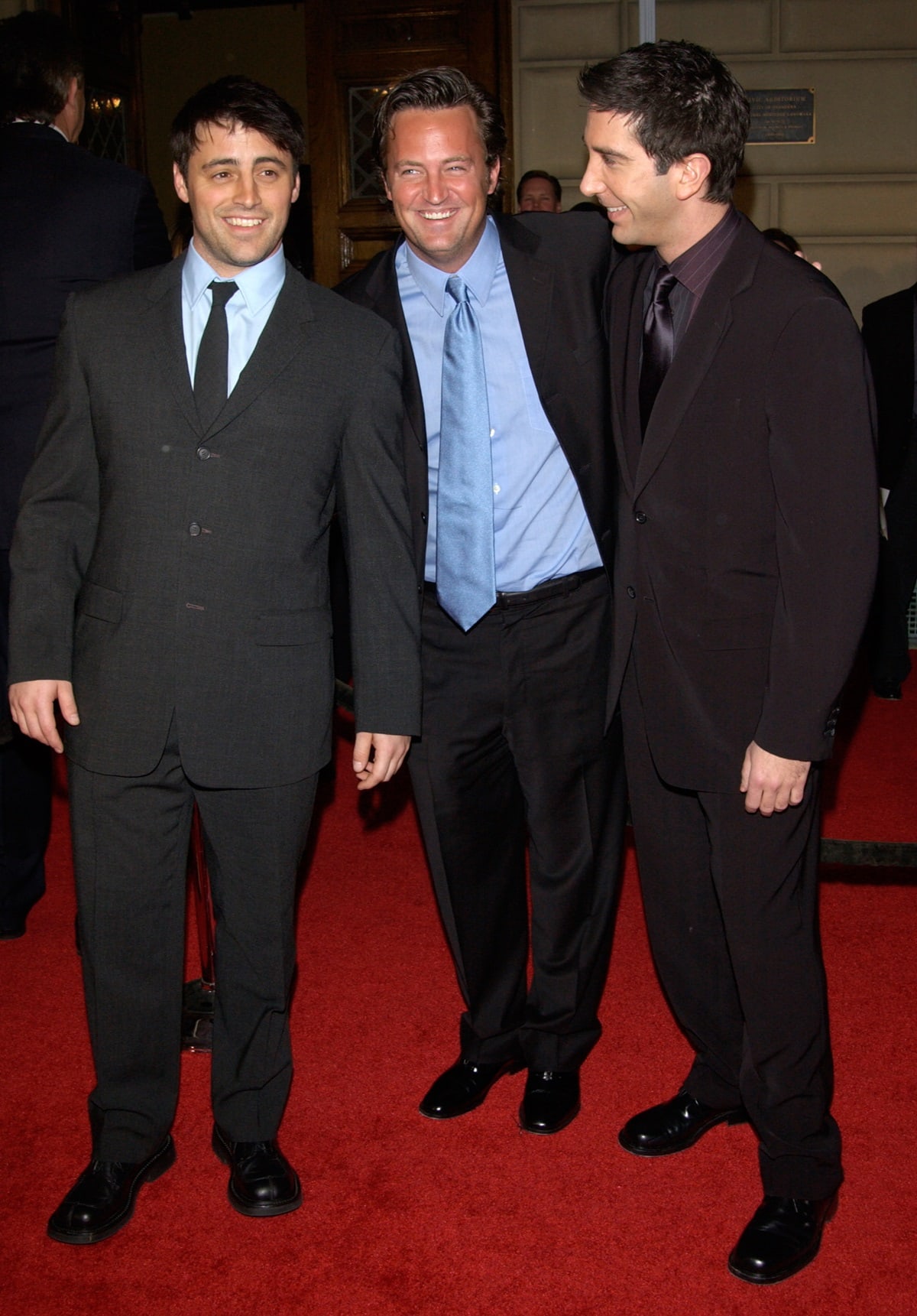 Among the male Friends stars, David Schwimmer is the tallest at 6 feet 1 inch (185.4 cm), followed by Matthew Perry at 5 feet 11 ¼ inches (181 cm), and Matt LeBlanc is the shortest at 5 feet 9 ½ inches (176.5 cm)