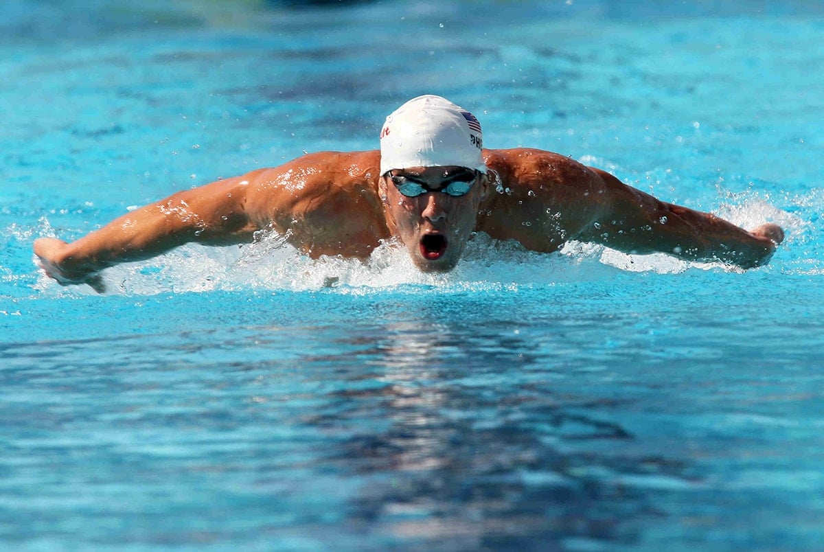 Michael Phelps competes during the men's 200m butterfly qualifications at The FINA World Swimming Championships in Rome, Italy on July 28, 2009