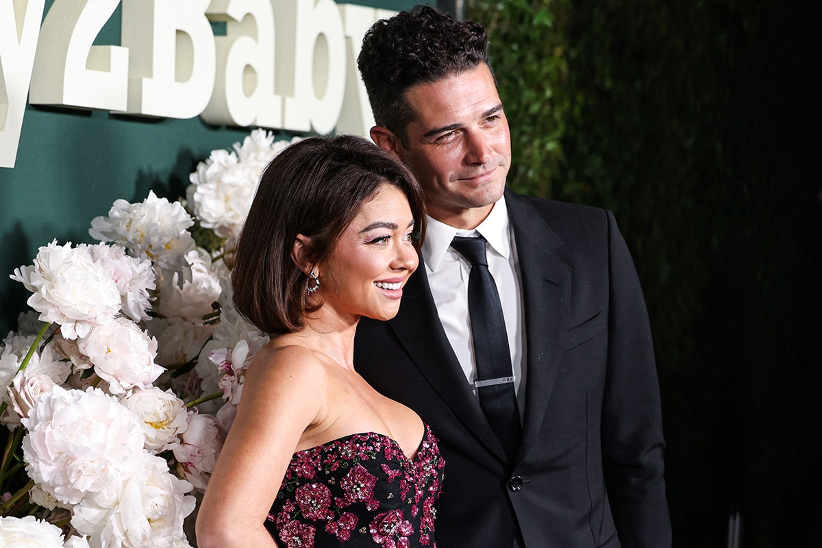 Sarah Hyland and Wells Adams, who celebrated their first wedding anniversary in August, appear to be on their honeymoon at the 2023 Baby2Baby Gala on November 11, 2023