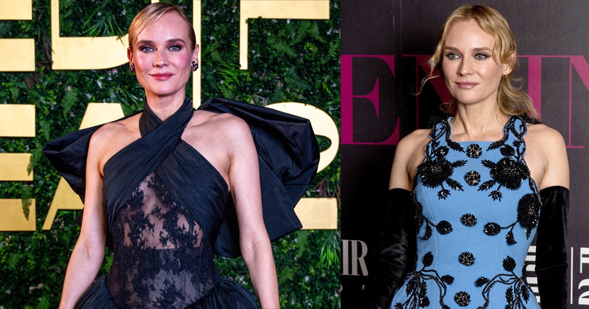 Diane Kruger Receives Career Honor in Enchanting Black Lace and Taffeta ...