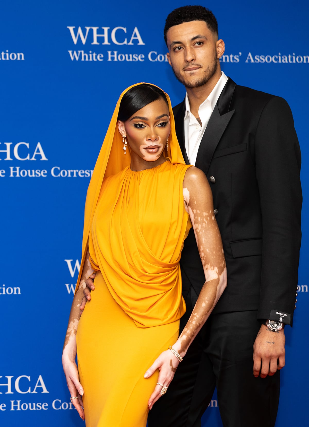 Winnie Harlow and Kyle Kuzma at the 2023 White House Correspondents Association Dinner at the Washington Hilton Hotel on April 28, 2023