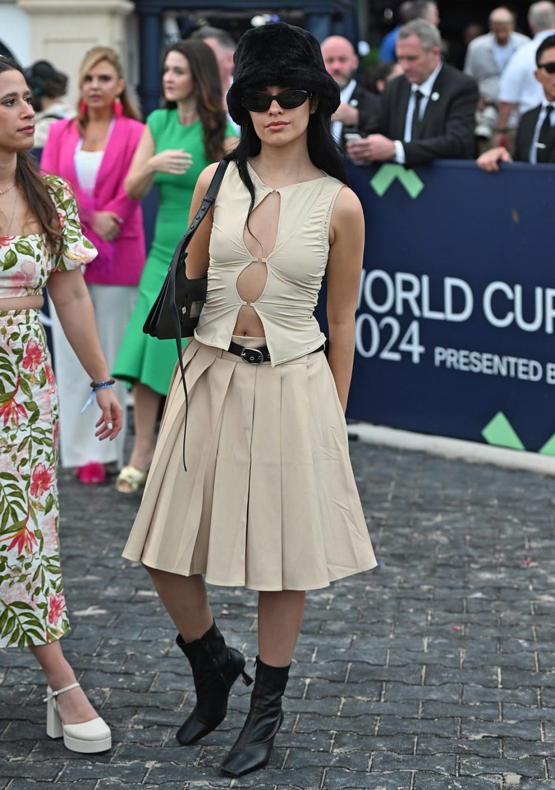 Camila Cabello Confidently Shows Off Curves In Beige Cutout Top And   Camila Cabello At The 2024 Pegasus World Cup In A Beige Outfit 1079x1536 