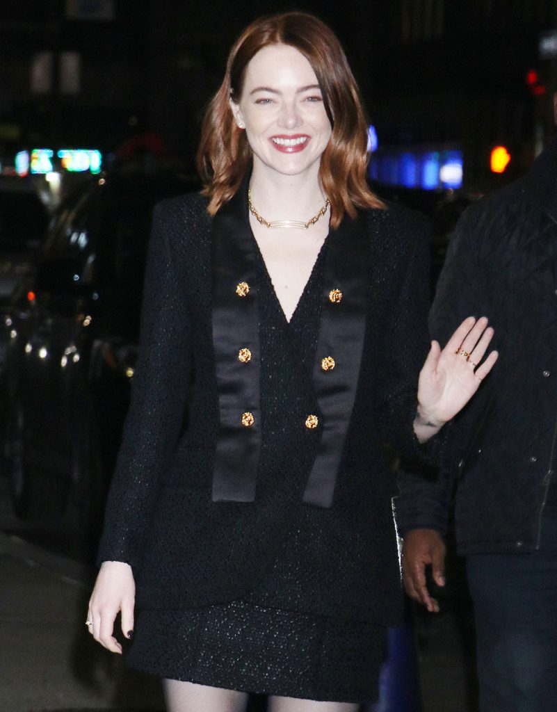 Double Nominee! Emma Stone Stuns in Louis Vuitton for Oscar Press Tour