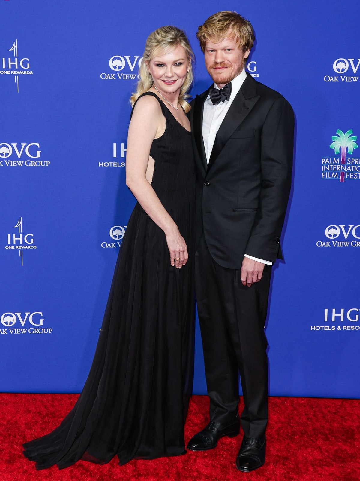 Kirsten Dunst and Jesse Plemons make a rare appearance together, turning heads with their coordinated black outfits at the 35th Annual Palm Springs International Film Festival Awards Gala at the Convention Center in Palm Springs, California, on January 4, 2024