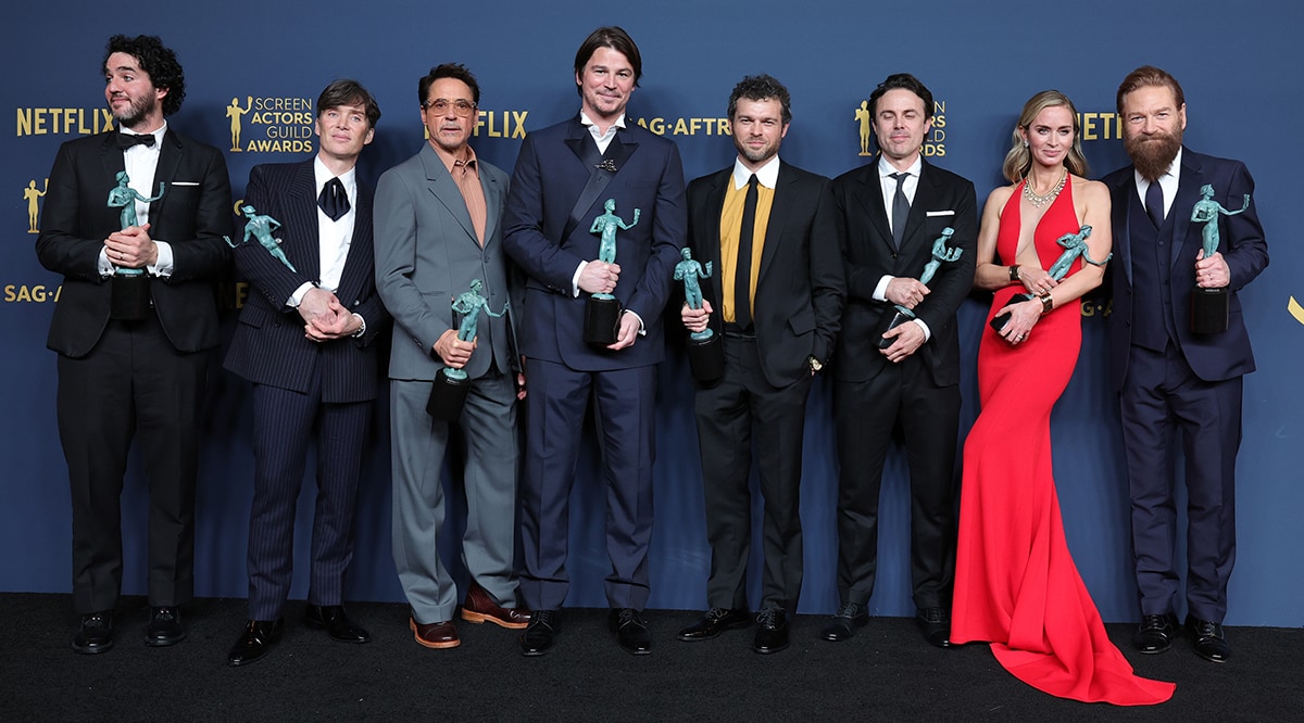 The cast of Oppenheimer wins Outstanding Performance by a Cast in a Motion Picture at the 30th Annual Screen Actors Guild Awards at The Shrine Auditorium and Expo Hall in Los Angeles on February 24, 2024