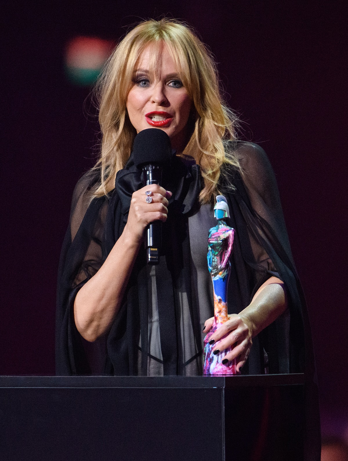 Kylie Minogue is honored with the Global Icon Award at the Brit Awards 2024