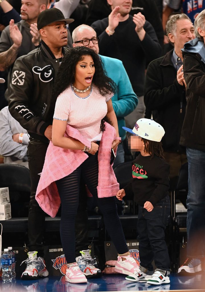 A Family Affair: Nicki Minaj Celebrates Easter Courtside in Pink Chanel ...