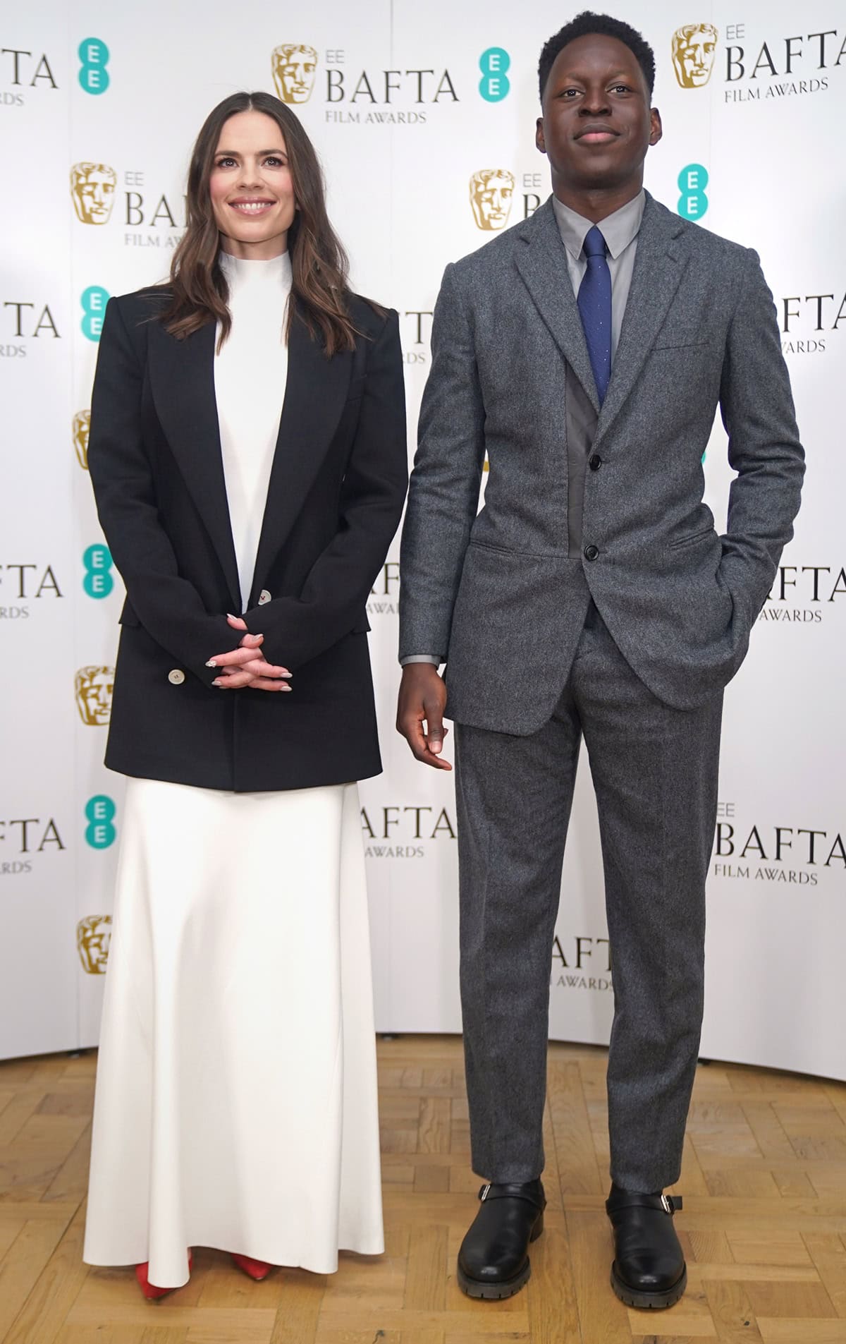 At the 2023 EE Bafta Film Awards nominations in London, Toheeb Jimoh appeared noticeably taller than Hayley Atwell, who stands at 5ft 6 inches (167.6 cm)