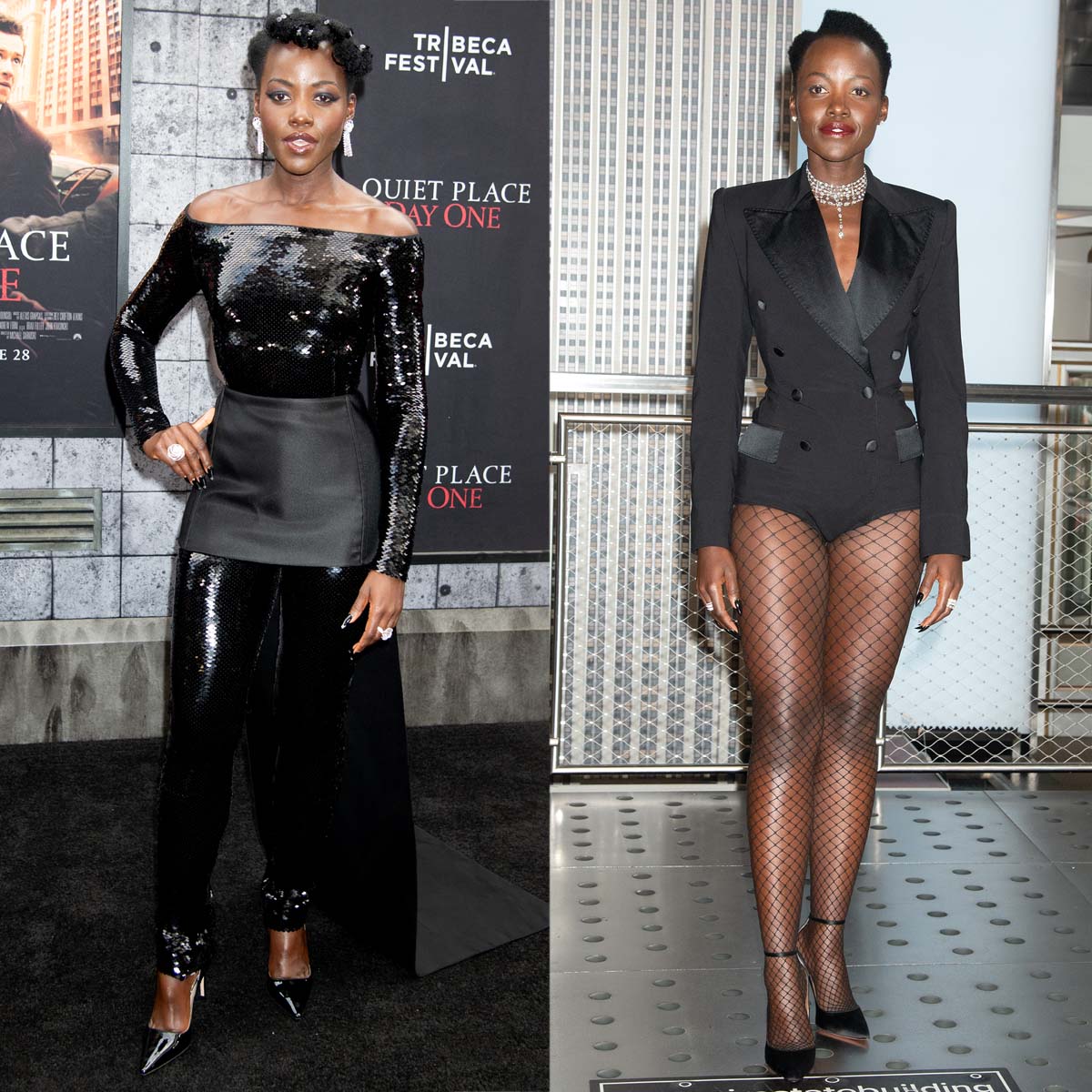 Lupita Nyong'o embraces her daring side in a Prada Catsuit and a Dolce & Gabbana Playsuit at the A Quiet Place: Day One New York City premiere and photocal
