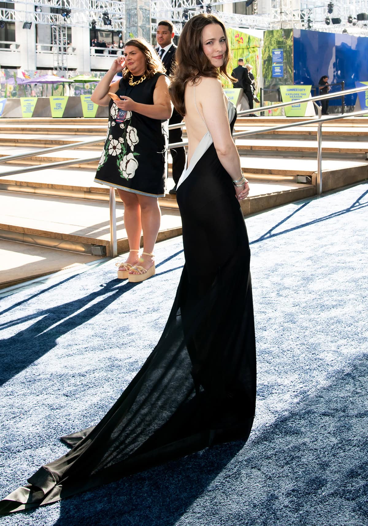 Rachel McAdams' Givenchy dress has a sexy plunging back, enhancing the look's sensual flair