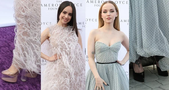 Descendants Reunion: Dove Cameron and Sofia Carson Wow in Polka Dots and Feather Gowns at the 3rd Annual Cam for A Cause Gala