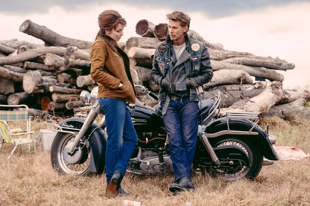 Jodie Comer and Austin Butler star as Kathy and Benny in 'The Bikeriders,' portraying a couple entangled in the turbulent life of a 1960s motorcycle club