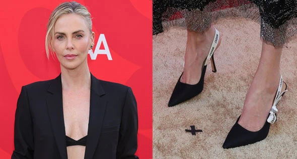 A Sultry Twist on Business Wear: Charlize Theron Embraces Shirtless Blazer Trend in Dior With J’Adior Slingbacks at Africa Outreach Project 2024 Party