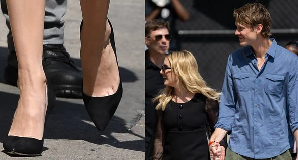 Classic With a Twist: Emma Roberts Dazzles in Chic Celine Little Black Dress and Manolo Blahnik Pointed Pumps at Jimmy Kimmel Live