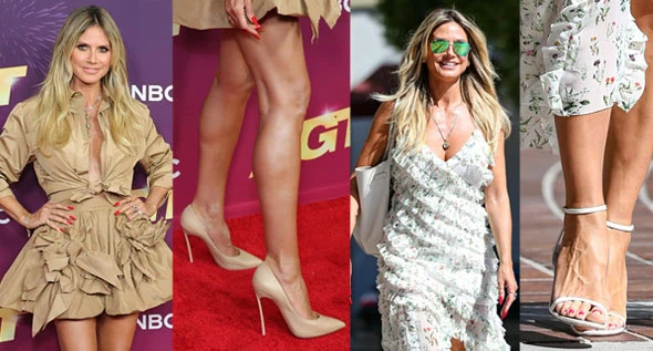 Heidi Klum Stuns in Neutral Patou and Alice + Olivia Dresses and Casadei Heels at AGT Season 19 Week 2 Quarterfinals