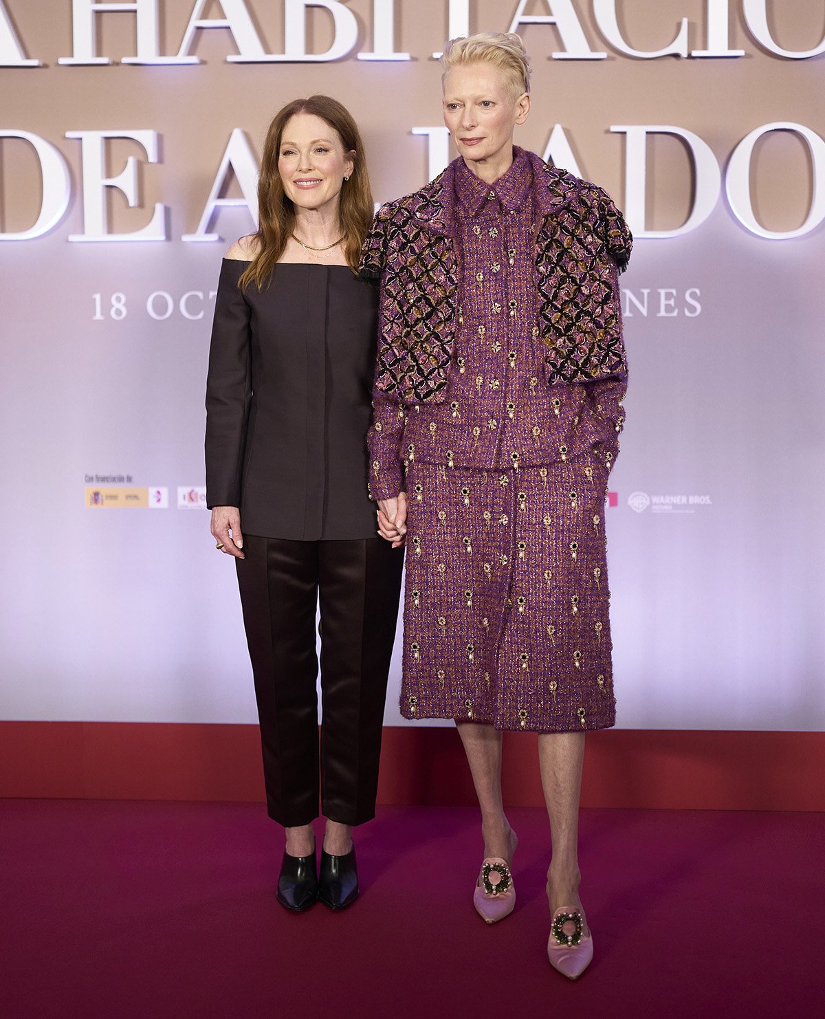 Julianne Moore and Tilda Swinton at the Madrid photocall for their Spanish drama movie, The Room Next Door