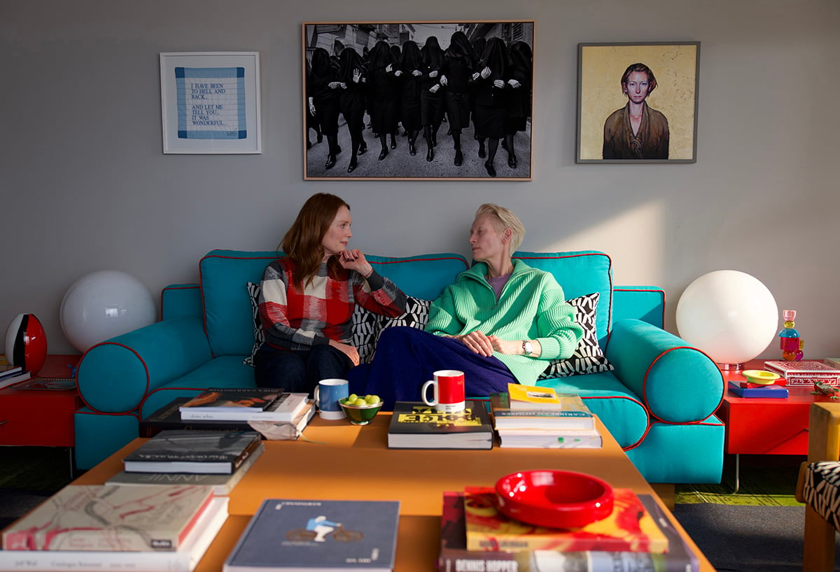 Julianne Moore and Tilda Swinton star as Ingrid and Martha, respectively, in The Room Next Door