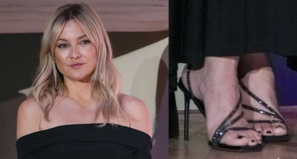 Kate Hudson Honors Max Mara in Black Off-the-Shoulder Dress and Crystal-Embellished Heels at FGI’s 40th Night of Stars Gala