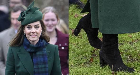 Kate Middleton Leads the Glamour in Alexander McQueen Coat and Gianvito Rossi Boots at Royal Family Christmas Service