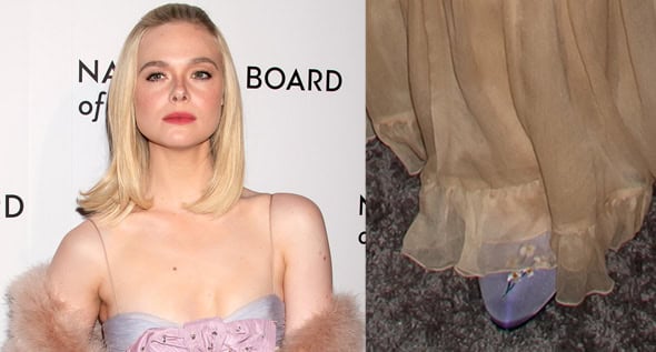 Fresh and Youthful: Elle Fanning Demos How to Dress for Spring in Pastel Valentino Dress and Lavender Pumps