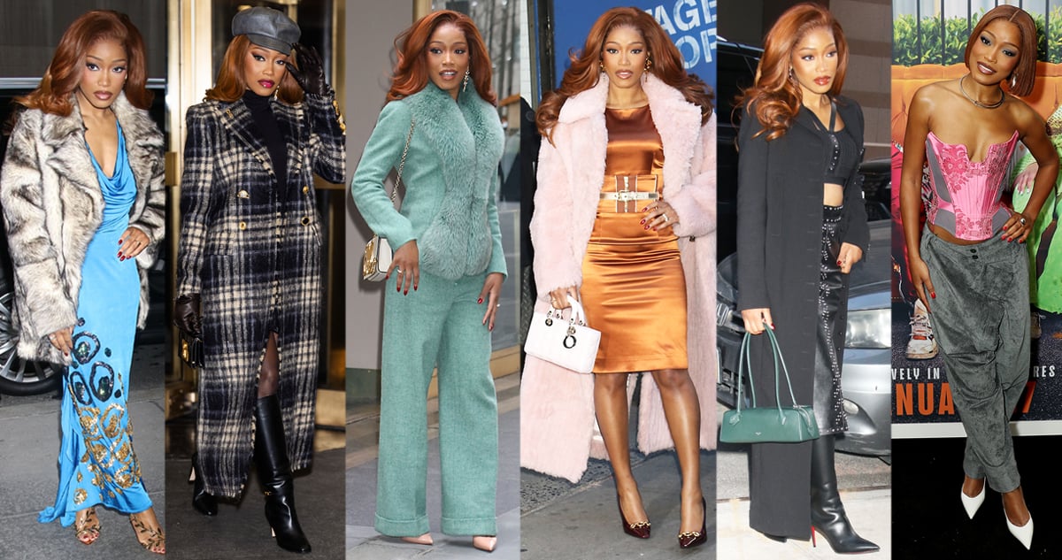 Keke Palmer promotes One of Them Days in a mix of archival and modern ensembles from designers like John Galliano, Schiaparelli, Dior, Dolce & Gabbana, and Vivienne Westwood