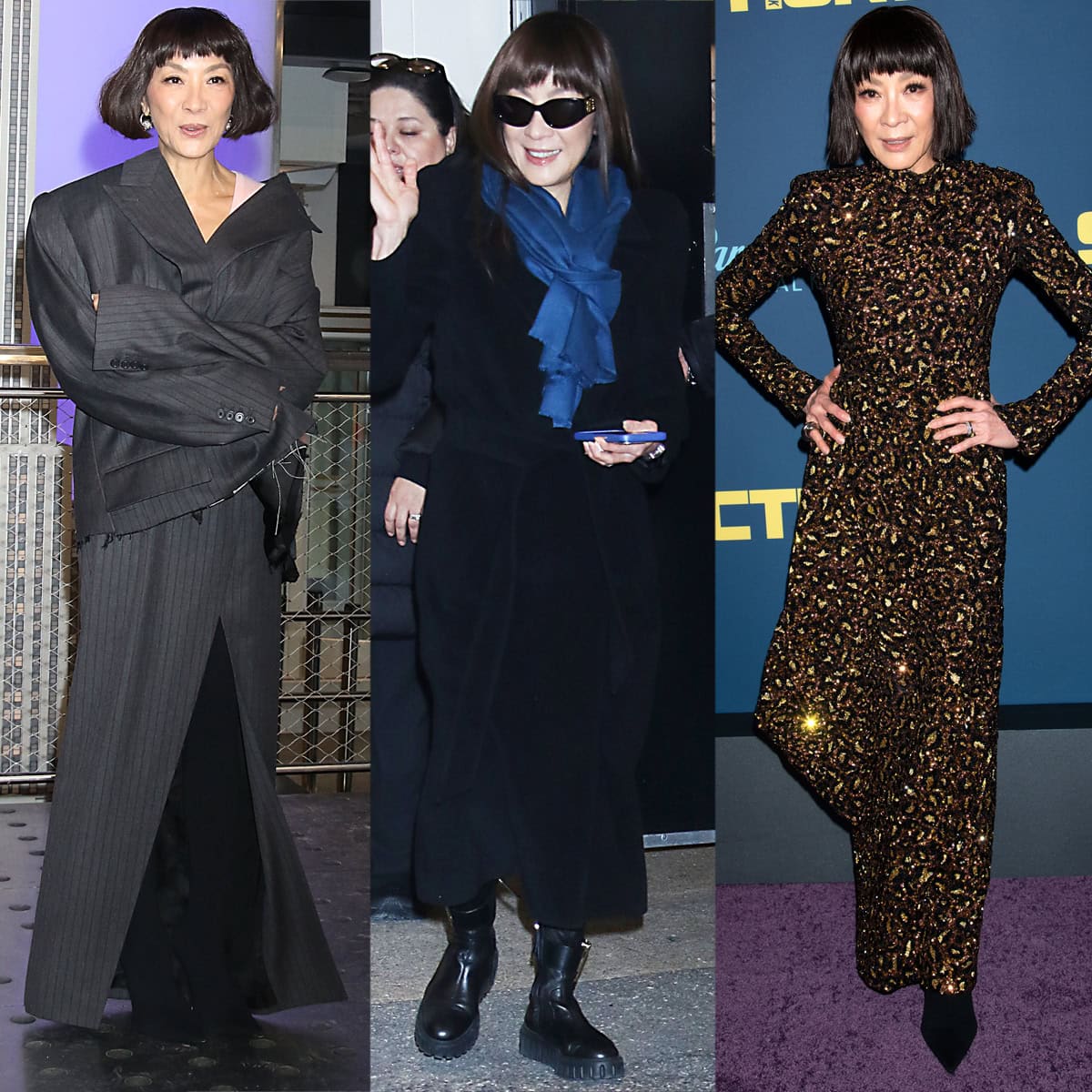 Michelle Yeoh showcases her sleek style in Balenciaga outfits while promoting her new Paramount+ movie Star Trek: Section 31 in New York City