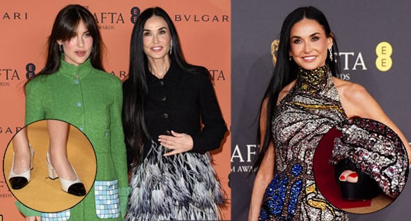 Mother-Daughter Winter Glam: Demi Moore & Scout Willis Stun in Chic Dresses & Slingback Pumps at BAFTA Pre-Party