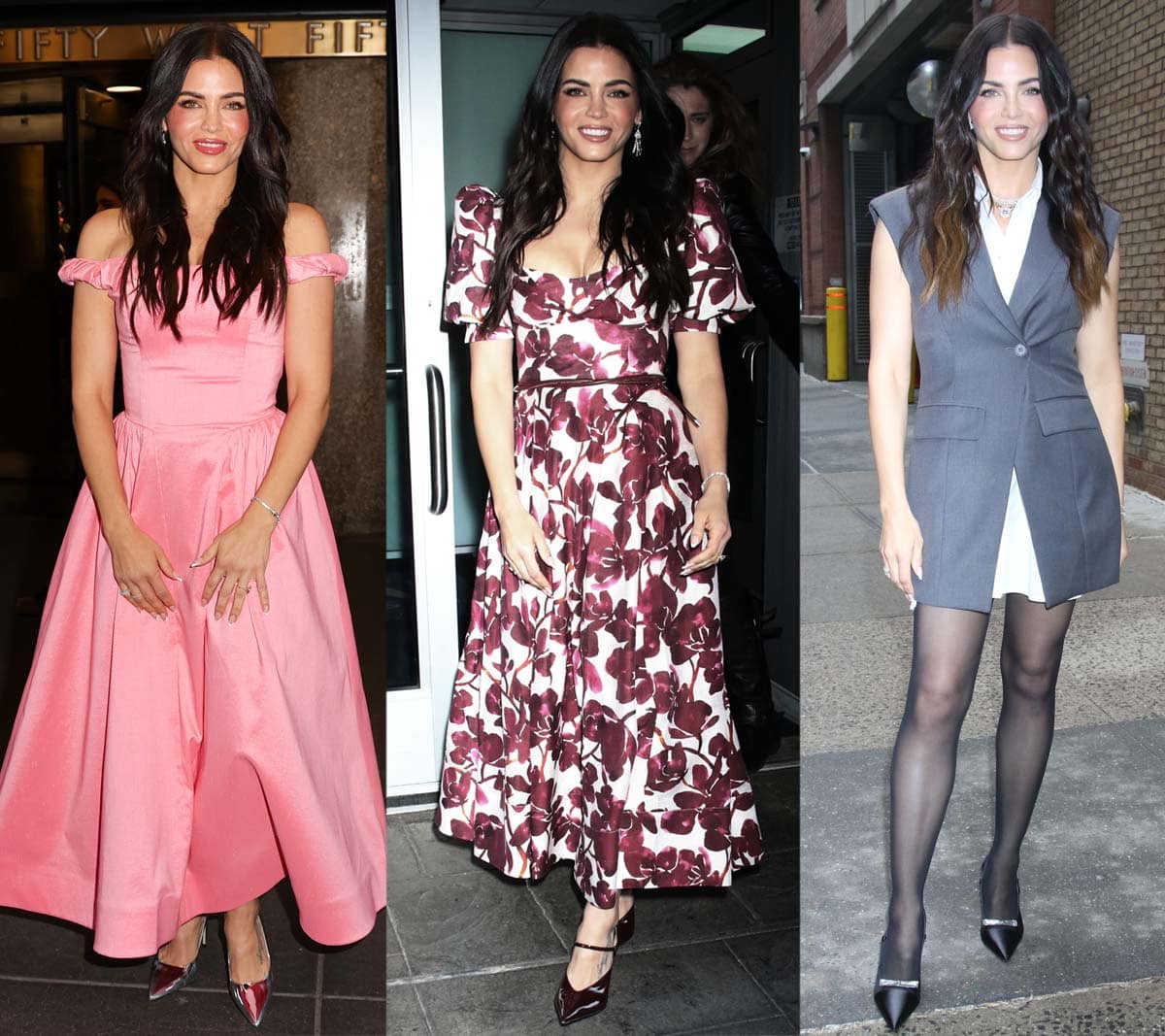 Jenna Dewan wears feminine dresses and chic pumps while promoting the new season of her ABC series The Rookie